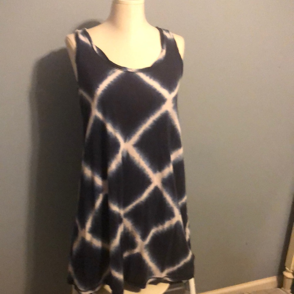 Blue and white tie dye dress